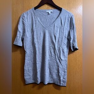 Gray sweater button accents NY & Co EUC